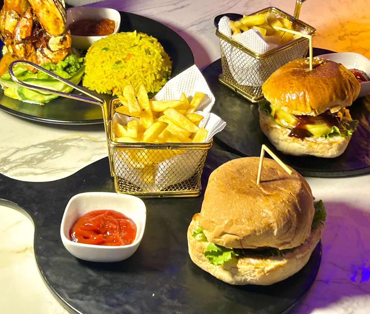 E-BAR Gourmet Burger with Fries