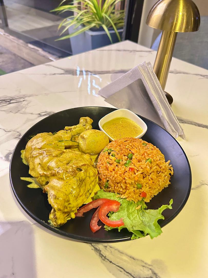 Curry Chicken with Jollof Rice
